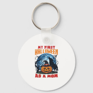 Eerste Halloween als Moeder Pompoen Wolf Maan_1 Sleutelhanger