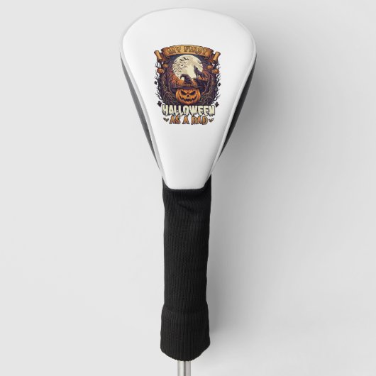 Eerste Halloween als papa pompoen wolf maan_1 Golfheadcover (Voorkant)
