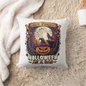 Eerste Halloween als papa pompoen wolf maan_1 Kussen (Deken)