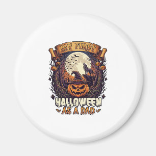 Eerste Halloween als papa pompoen wolf maan_1 Magneet