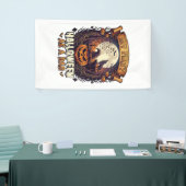 Eerste Halloween Als Papa Pompoen Wolf Maan_1 Spandoek (Beurs)
