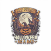 Eerste Halloween als papa pompoen wolf maan_1 Sticker (Voorkant)
