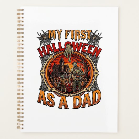 Eerste Halloween Als Papa Zombie Spokenhuis Kerkho Planner (Voorkant)