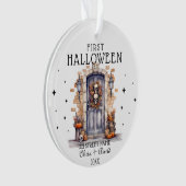 Eerste Halloween at New Home Adres Gepersonaliseer Ornament (voorkant)