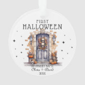 Eerste Halloween at New Home Adres Gepersonaliseer Ornament (achterkant)