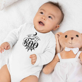 Eerste Halloween Baby Boo Zwart en Wit Romper
