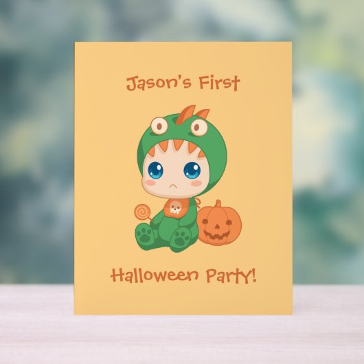Eerste Halloween Baby Dragon Party uitnodiging Acryl Bord (Neutraal)
