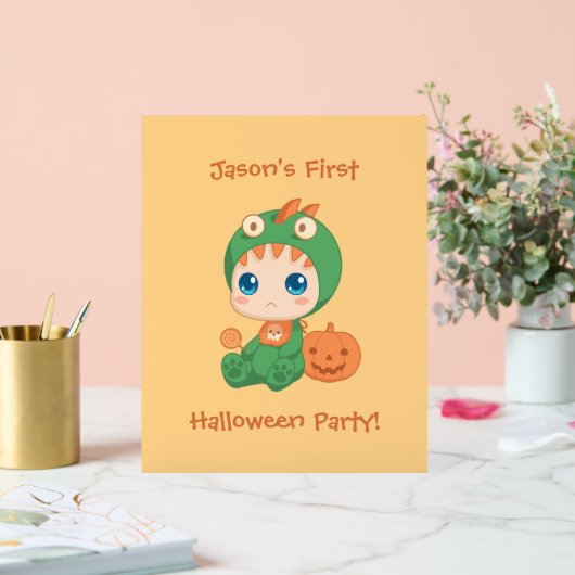 Eerste Halloween Baby Dragon Party uitnodiging Acryl Bord (Huwelijk)