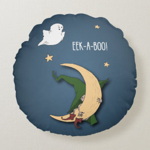 Eerste Halloween Baby Peek A Boo Witch met Ghost Rond Kussen