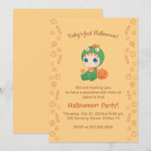 Eerste Halloween Baby Schattige Dragon Dinosaur Pa Kaart (Voorkant / Achterkant)