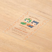 Eerste Halloween Baby Twins Black Cat Dragon Party Acryl Uitnodigingen (Laagn)