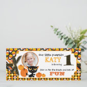 Eerste Halloween Birthday Invitation Card Kaart (Staand voorkant)