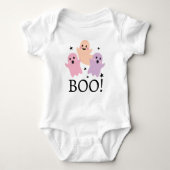 Eerste Halloween Boo Schattige Ghosts Pink Paarse  Romper (Voorkant)
