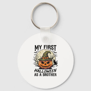 Eerste Halloween Broer Vintage Pompoen Maan T-Shir Sleutelhanger