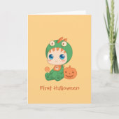 Eerste Halloween Cute Baby Dragon Dinosaur Costuum Kaart (Voorkant)