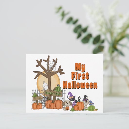 Eerste Halloween Cute & Spooky Briefkaart (Staand voorkant)