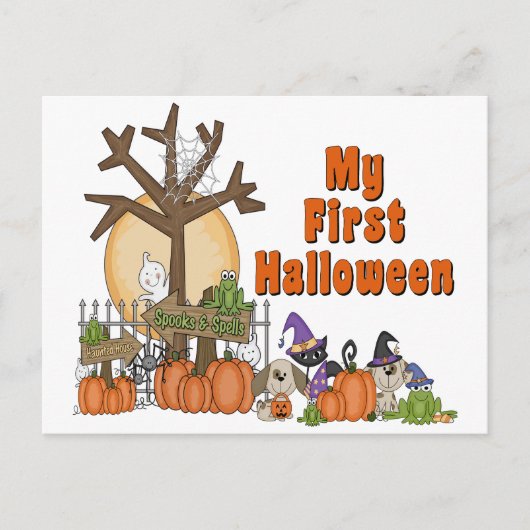 Eerste Halloween Cute & Spooky Briefkaart (Voorkant)