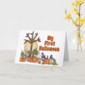 Eerste Halloween Cute & Spooky Kaart (Gele Bloem)