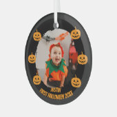 Eerste Halloween foto Glas Ornament (Voorkant links)