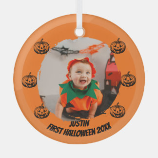 Eerste Halloween foto Glas Ornament