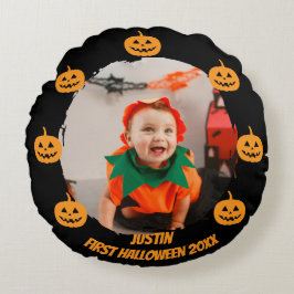 Eerste Halloween foto Rond Kussen