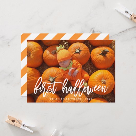 Eerste Halloween-foto van je baby Kaart (Voorkant / Achterkant in situ)