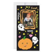 Eerste Halloween Kawaii Custom Photo Card