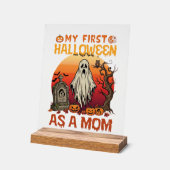 Eerste Halloween Moeder Geest Grafsteen Pompoen_1 Acryl Bord (Hoek)
