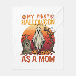 Eerste Halloween Moeder Geest Grafsteen Pompoen_1 Fleece Deken