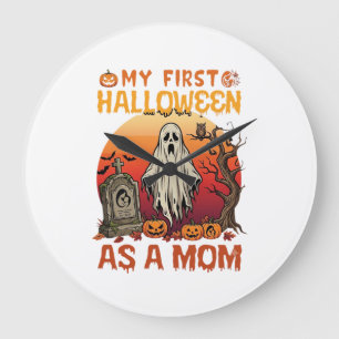 Eerste Halloween Moeder Geest Grafsteen Pompoen_1 Grote Klok