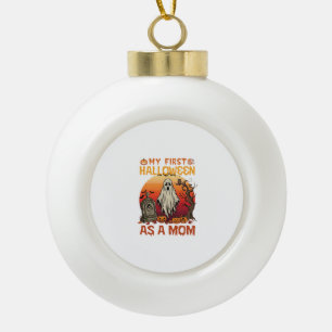 Eerste Halloween Moeder Geest Grafsteen Pompoen_1 Keramische Bal Ornament