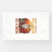 Eerste Halloween Moeder Geest Grafsteen Pompoen_1 Spandoek (Horizontaal)