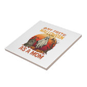 Eerste Halloween Moeder Geest Grafsteen Pompoen_1 Tegeltje (Zijkant)
