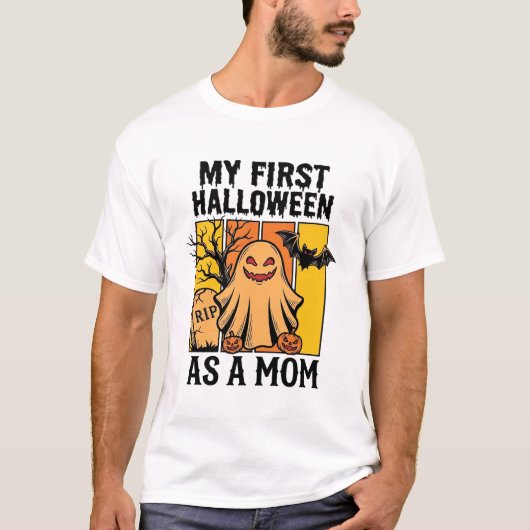 Eerste Halloween Moeder Shirt Vintage Geest Ontwer (Voorkant)