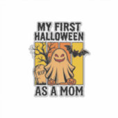 Eerste Halloween Moeder Shirt Vintage Spook Design Sticker (Voorkant)