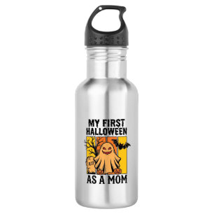 Eerste Halloween Moeder Shirt Vintage Spook Design Waterfles