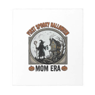Eerste Halloween Moeder Vintage Gravure Geheksde H Notitieblok