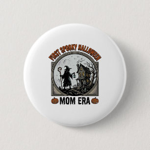 Eerste Halloween Moeder Vintage Gravure Geheksde H Ronde Button 5,7 Cm
