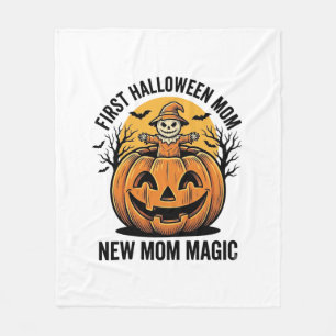 Eerste Halloween Moeder Vintage Pompoen Vleermuis  Fleece Deken