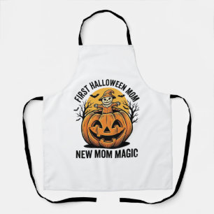 Eerste Halloween Moeder Vintage Pompoen Vleermuis Schort