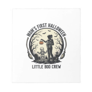Eerste Halloween Moeder Vintage Spooky Maan Shirt_ Notitieblok