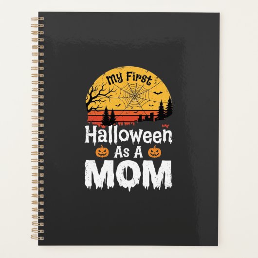 Eerste Halloween Moeder Vintage Zonsondergang Ontw Planner (Voorkant)