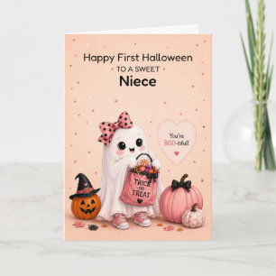 Eerste Halloween Niece Schattig Spookje Kaart