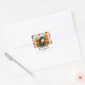 Eerste Halloween Oranje paddenstoel Herfst Foto Vierkante Sticker (Envelop)