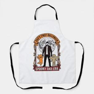 Eerste Halloween papa shirt vintage griezelige fam Schort