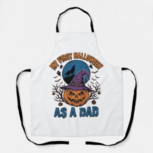 Eerste Halloween papa vintage pompoen wolf shirt_1 Schort