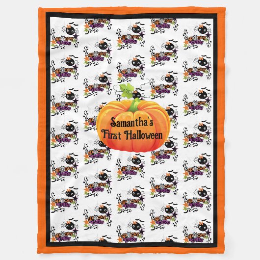 Eerste Halloween Personaliseer Naam Schattige Baby Fleece Deken