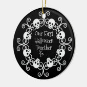 Eerste Halloween samen schedel krans Keramisch Ornament (Links)