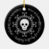 Eerste Halloween samen schedel krans Keramisch Ornament (Achterkant)