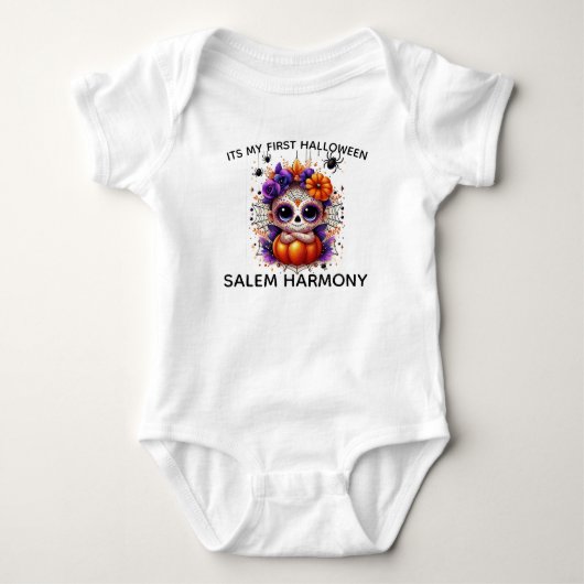 Eerste Halloween Schattigee Baby Sugar Skull Romper (Voorkant)